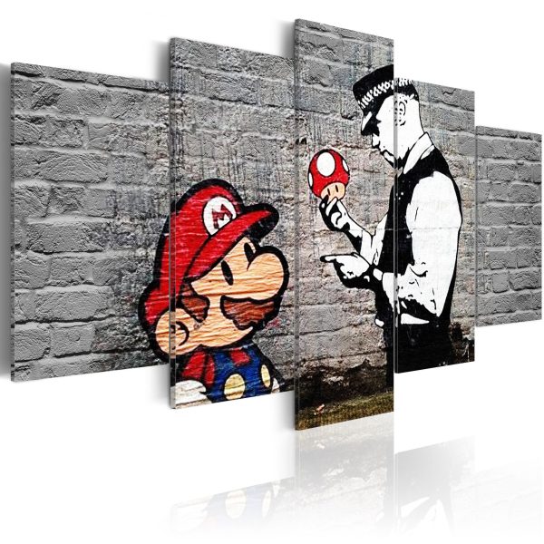 Obraz – Super Mario Mushroom Cop by Banksy Obraz – Super Mario Mushroom Cop by Banksy