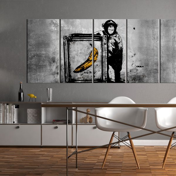 Obraz – Banksy: Monkey with Frame Obraz – Banksy: Monkey with Frame