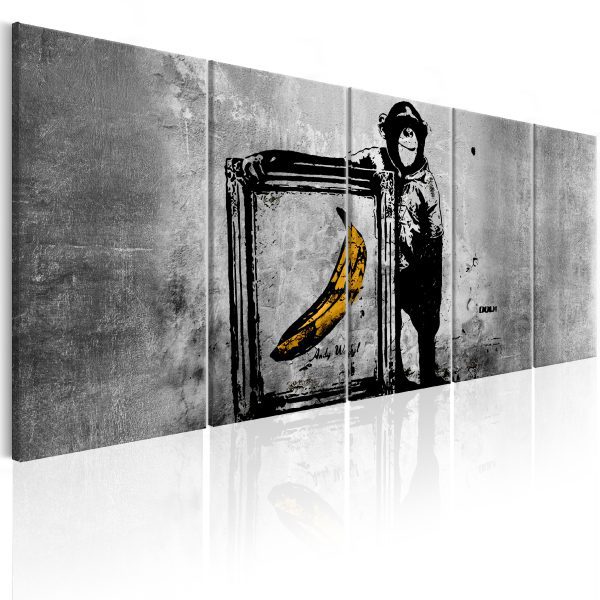 Obraz – Banksy: Monkey with Banana (1 Part) Wide Obraz – Banksy: Monkey with Banana (1 Part) Wide