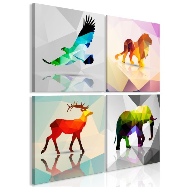 Obraz – Colourful Animals (4 Parts) Obraz – Colourful Animals (4 Parts)
