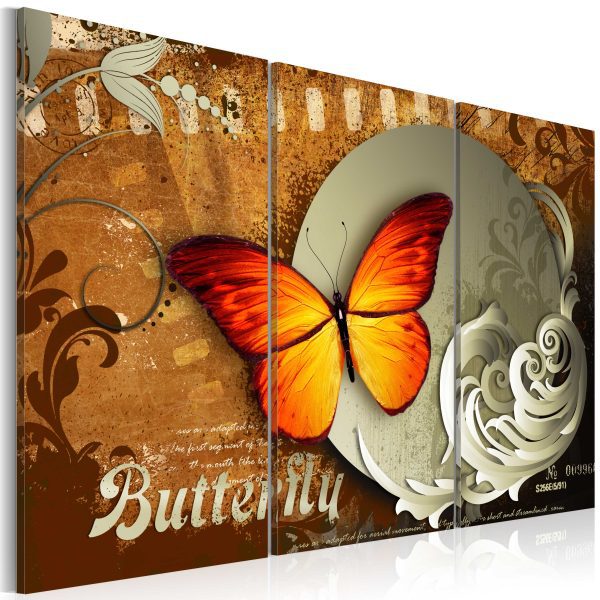 Obraz – Fiery butterfly and  full moon Obraz – Fiery butterfly and  full moon