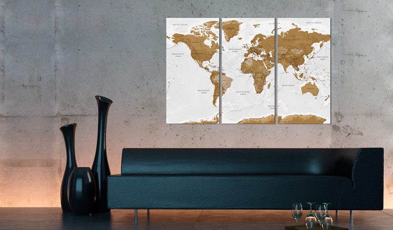 Obraz – World Map: White Poetry Obraz – World Map: White Poetry