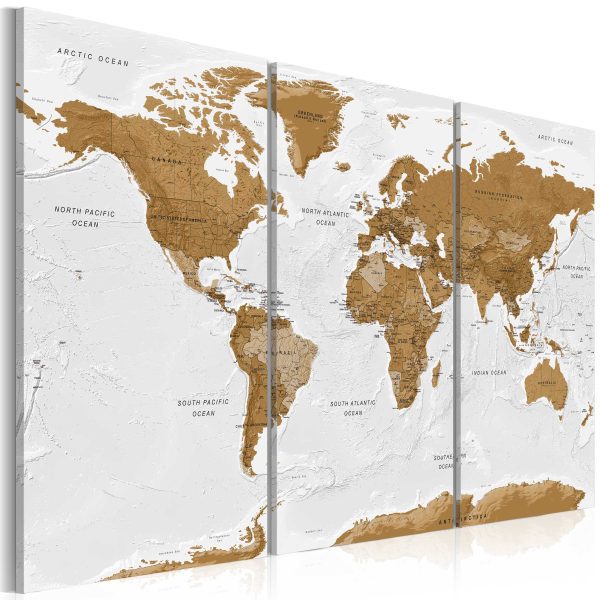 Obraz – World Map: Wooden Mosaic Obraz – World Map: Wooden Mosaic
