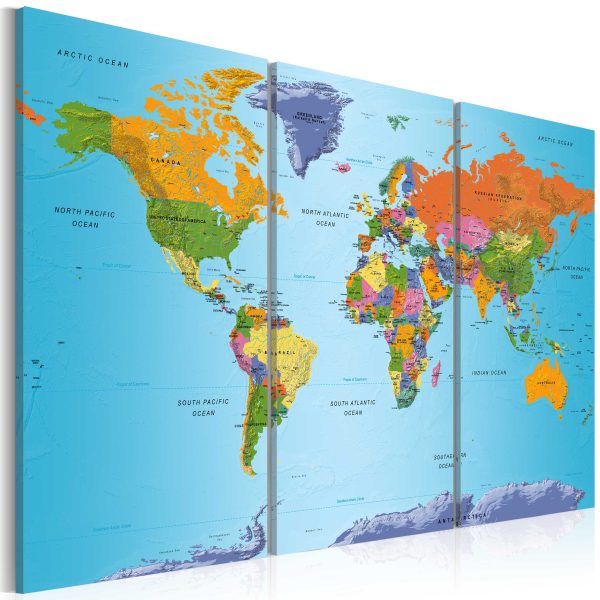 Obraz – World Map: Colourful Ramble Obraz – World Map: Colourful Ramble