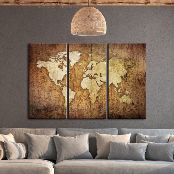 Obraz – World Map: Brown Texture Obraz – World Map: Brown Texture