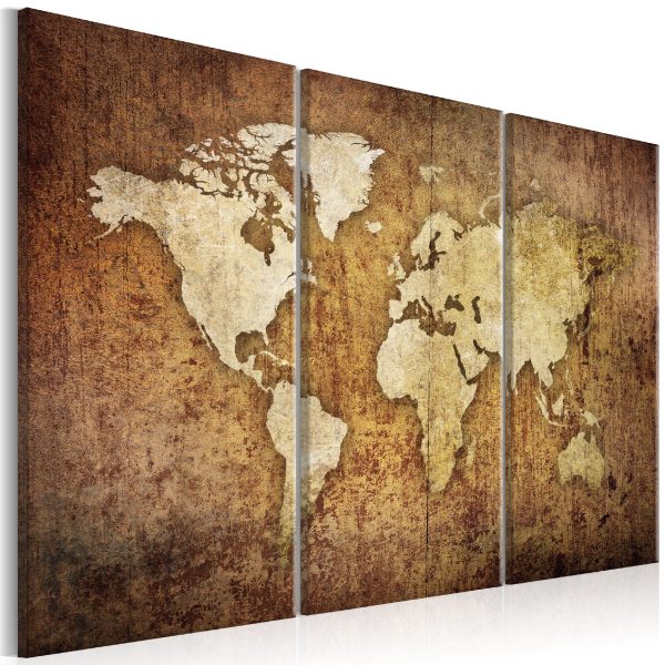 Obraz – World Map: Brown Texture Obraz – World Map: Brown Texture