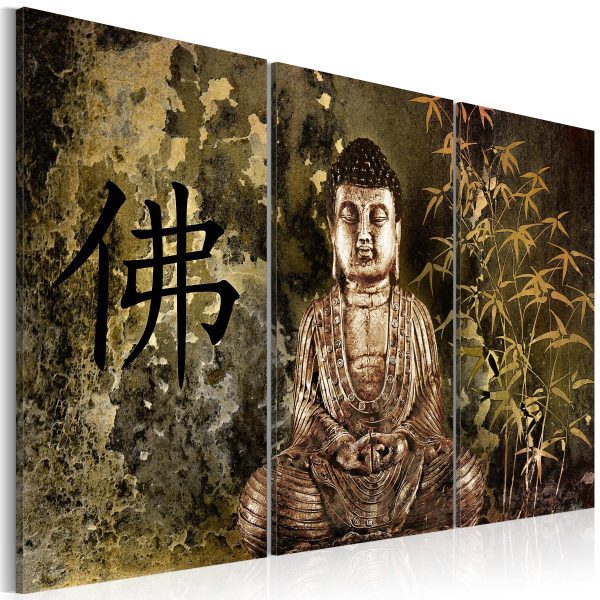 Obraz – Buddha Style (5 Parts) Golden Wide Obraz – Buddha Style (5 Parts) Golden Wide