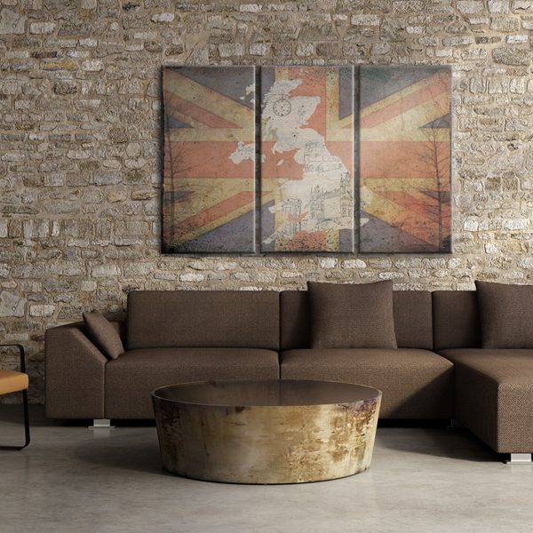 Obraz – Map of Great Britain – triptych Obraz – Map of Great Britain – triptych