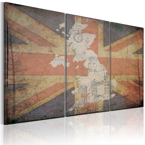 Obraz – Map of Great Britain – triptych Obraz – Map of Great Britain – triptych