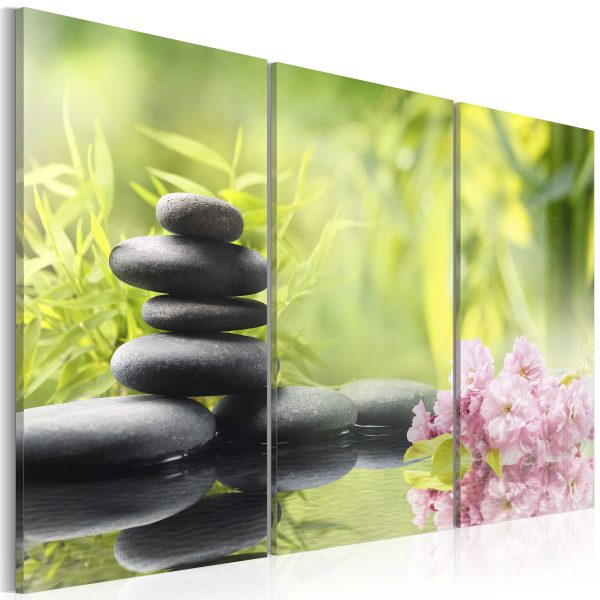 Obraz – Zen composition: bamboo, orchid and stones Obraz – Zen composition: bamboo, orchid and stones