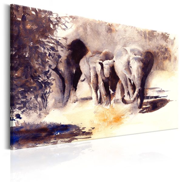 Obraz – Watercolour Elephants Obraz – Watercolour Elephants