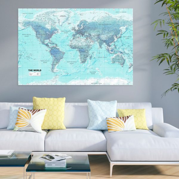 Obraz – World Map: Sky Blue World Obraz – World Map: Sky Blue World