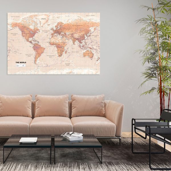 Obraz – World Map: Orange World Obraz – World Map: Orange World