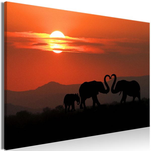 Obraz – Elephants in Love (1 Part) Wide Obraz – Elephants in Love (1 Part) Wide