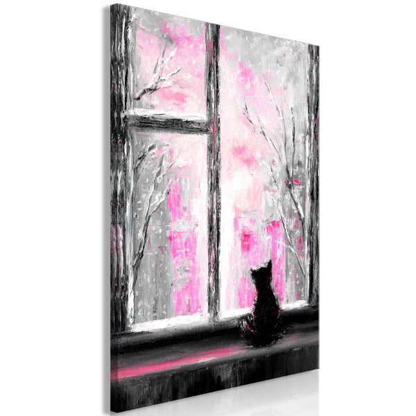 Obraz – Longing Kitty (1 Part) Vertical Pink Obraz – Longing Kitty (1 Part) Vertical Pink