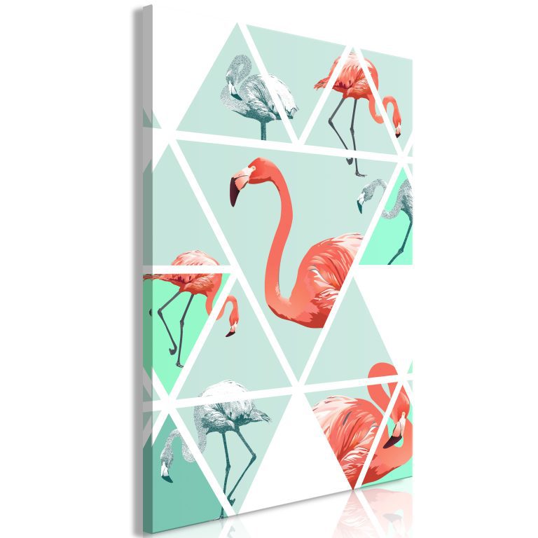 Obraz – Geometric Flamingos (1 Part) Vertical Obraz – Geometric Flamingos (1 Part) Vertical