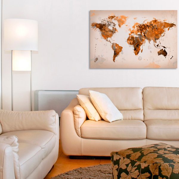 Obraz – Map of the World – Desert storm Obraz – Map of the World – Desert storm