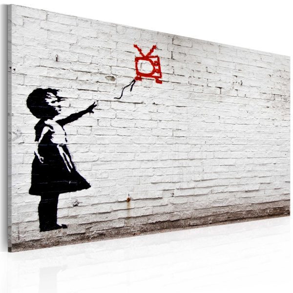 Obraz – Girl with TV (Banksy) Obraz – Girl with TV (Banksy)