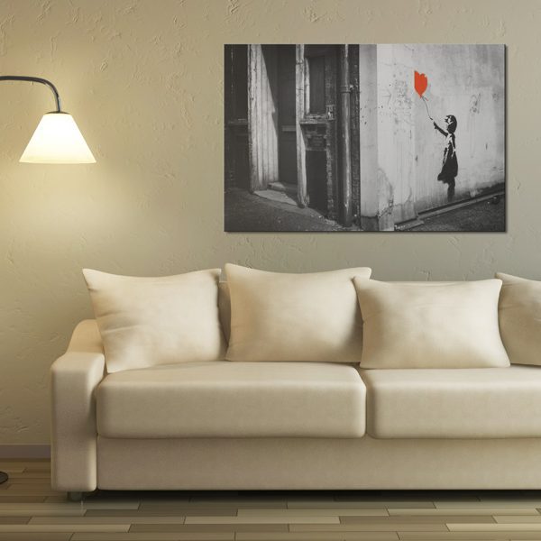 Obraz – Girl with balloon (Banksy) Obraz – Girl with balloon (Banksy)