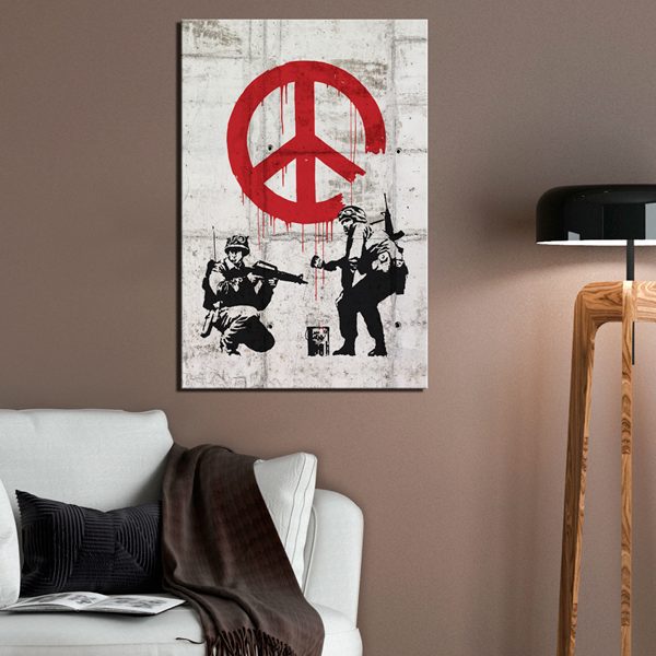 Obraz – Soldiers Painting Peace by Banksy Obraz – Soldiers Painting Peace by Banksy