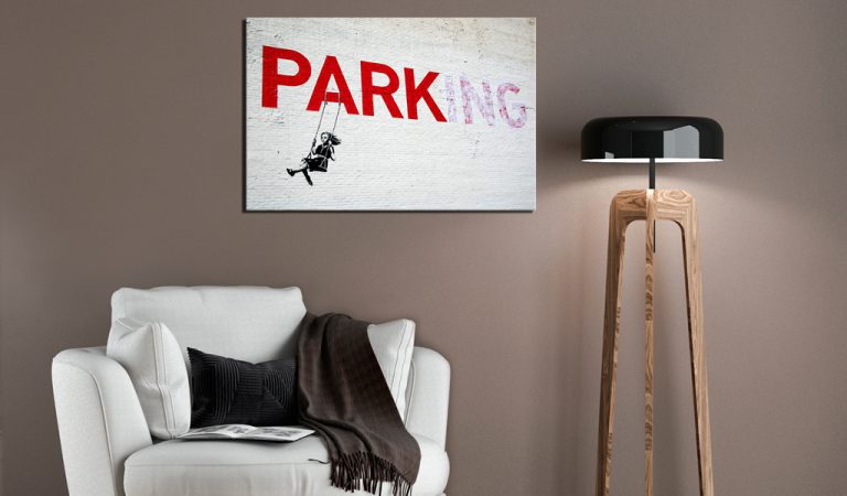 Obraz – Parking Girl Swing by Banksy Obraz – Parking Girl Swing by Banksy