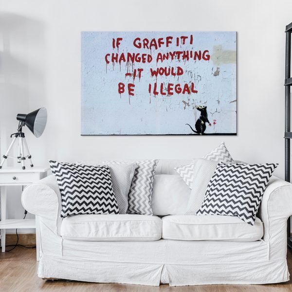 Obraz – If Graffiti Changed Anything by Banksy Obraz – If Graffiti Changed Anything by Banksy