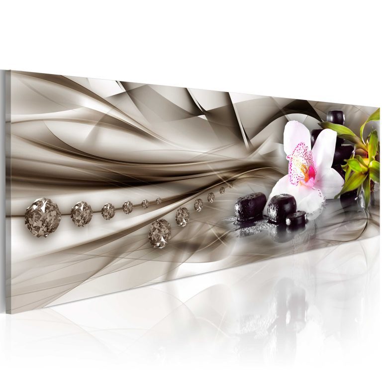 Obraz – Zen composition: orchid, bamboo and stones Obraz – Zen composition: orchid, bamboo and stones