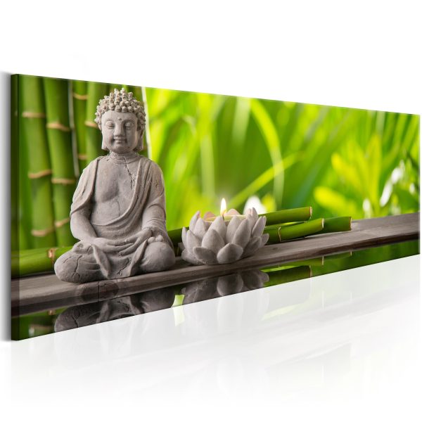 Obraz – Buddha Style (5 Parts) Silver Wide Obraz – Buddha Style (5 Parts) Silver Wide