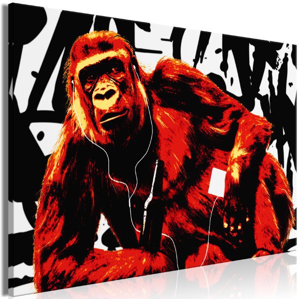 Obraz – Pop Art Monkey (1 Part) Narrow Red Obraz – Pop Art Monkey (1 Part) Narrow Red