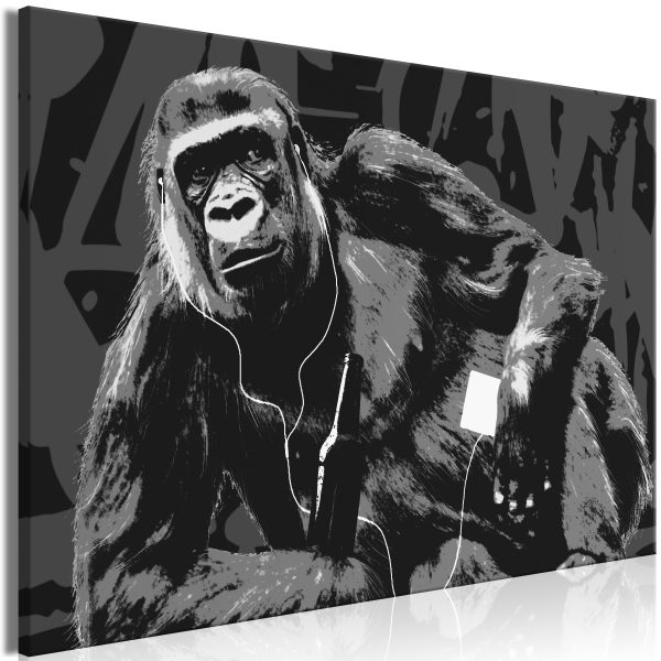 Obraz – Pop Art Monkey (1 Part) Narrow Grey Obraz – Pop Art Monkey (1 Part) Narrow Grey