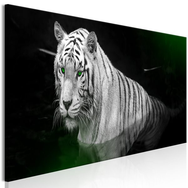 Obraz – Shining Tiger (1 Part) Green Narrow Obraz – Shining Tiger (1 Part) Green Narrow