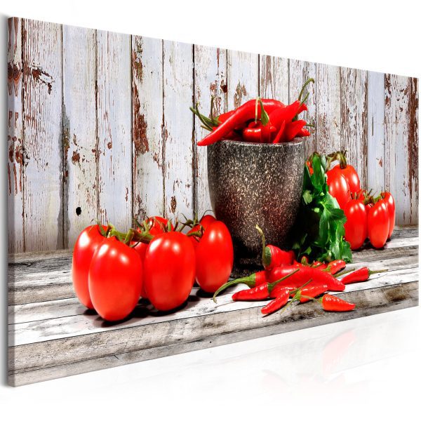 Obraz – Red Vegetables (5 Parts) Brick Wide Obraz – Red Vegetables (5 Parts) Brick Wide