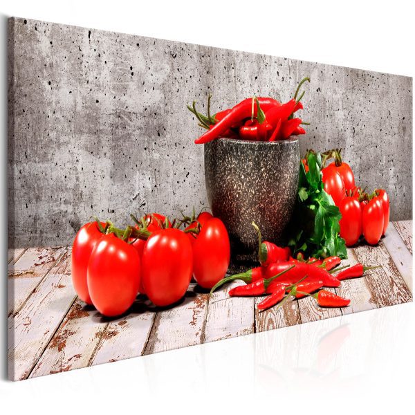 Obraz – Red Vegetables (1 Part) Concrete Narrow Obraz – Red Vegetables (1 Part) Concrete Narrow
