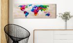 Obraz – World Map: Finesse of Colours Obraz – World Map: Finesse of Colours
