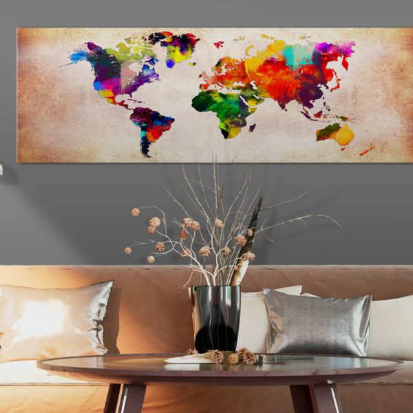 Obraz – World Map: Colourful Ramble Obraz – World Map: Colourful Ramble