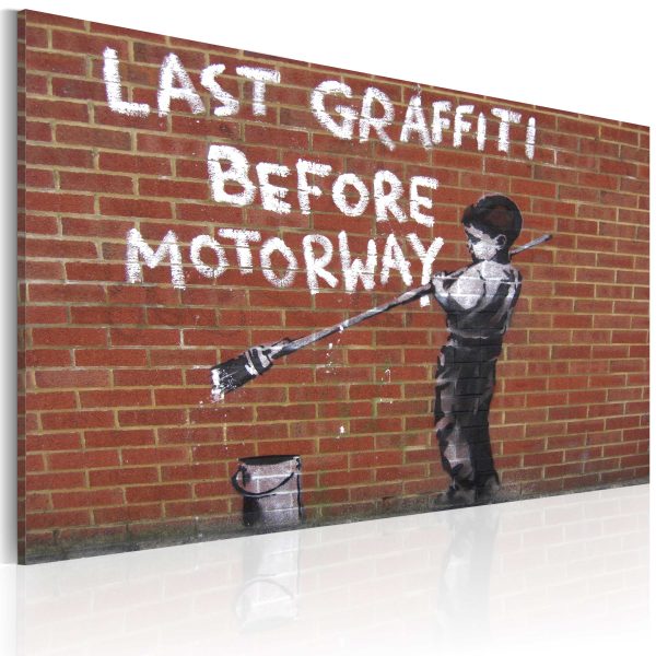 Obraz – Last graffiti before motorway (Banksy) Obraz – Last graffiti before motorway (Banksy)