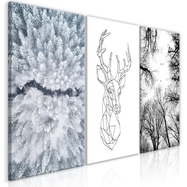 Obraz – Deers in the Fog (1 Part) Vertical Obraz – Deers in the Fog (1 Part) Vertical