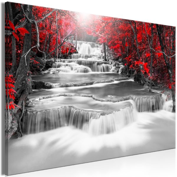 Obraz – Cascade of Thoughts (1 Part) Wide Red Obraz – Cascade of Thoughts (1 Part) Wide Red