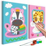 Malování podle čísel – Zebra & Leopard (Pink & Blue) Malování podle čísel – Zebra & Leopard (Pink & Blue)