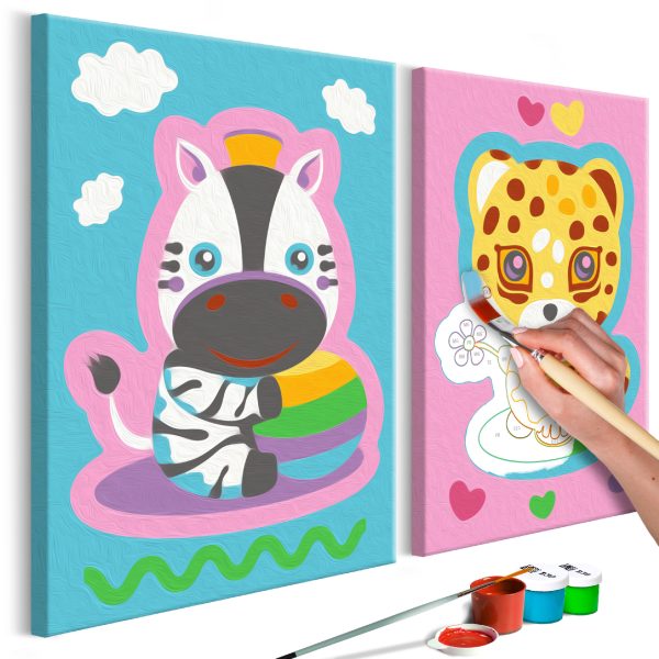 Malování podle čísel – Zebra & Leopard (Pink & Blue) Malování podle čísel – Zebra & Leopard (Pink & Blue)