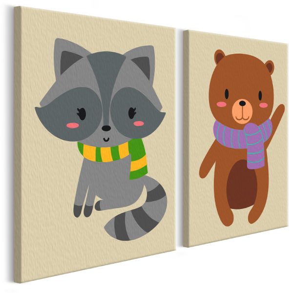 Malování podle čísel – Raccoon & Bear Malování podle čísel – Raccoon & Bear