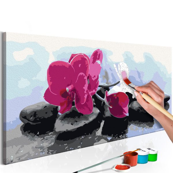 Malování podle čísel – Orchid With Zen Stones Malování podle čísel – Orchid With Zen Stones