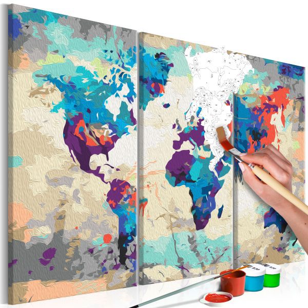 Malování podle čísel – World Map (Blue & Red) Malování podle čísel – World Map (Blue & Red)