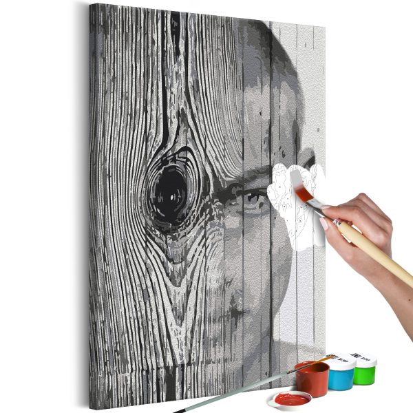 Malování podle čísel – Face in Wood Malování podle čísel – Face in Wood