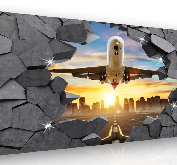 Luxusní obraz – letadlo v kameni Luxusní obraz – letadlo v kameni