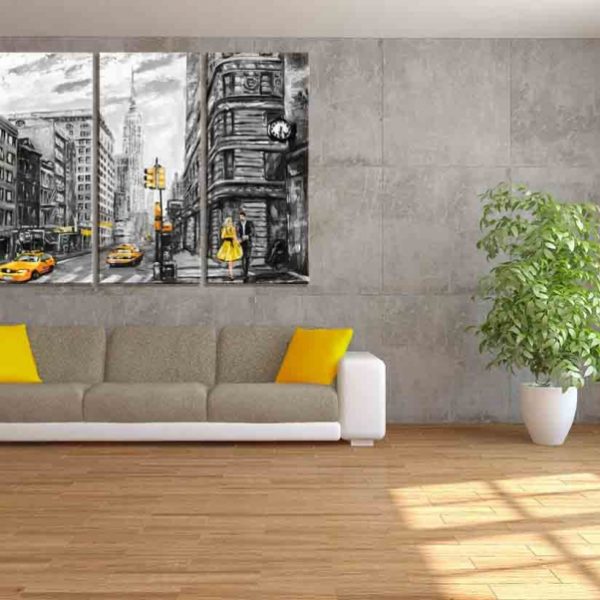 Malovaný obraz žlutý New York Malovaný obraz žlutý New York