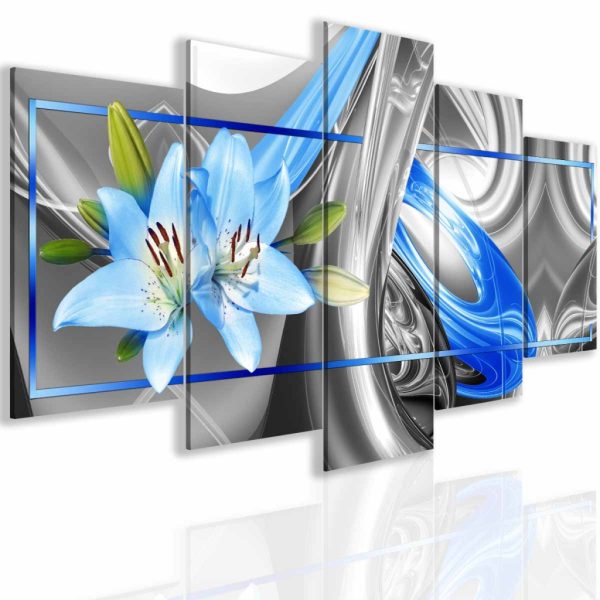 Obraz abstraktní lilie modrá Obraz abstraktní lilie modrá