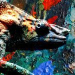 Obraz chameleon v barvách Obraz chameleon v barvách