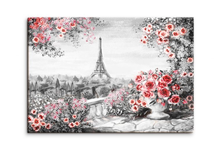 Obraz malebná Paříž s květinami II Obraz malebná Paříž s květinami II