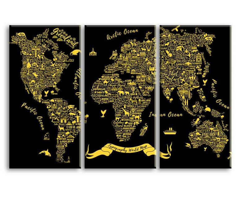 Obraz typografická mapa světa Obraz typografická mapa světa